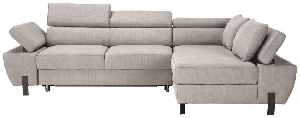 Rohová sedačka MILNA, pravá, béžová - černá/béžová, Moderní, kov/textil (277/189cm) - Mömax