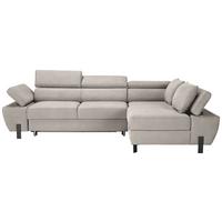 Sedacia súprava MILNA, pravá, béžová - čierna/béžová, Modern, kov/textil (277/189cm) - Mömax