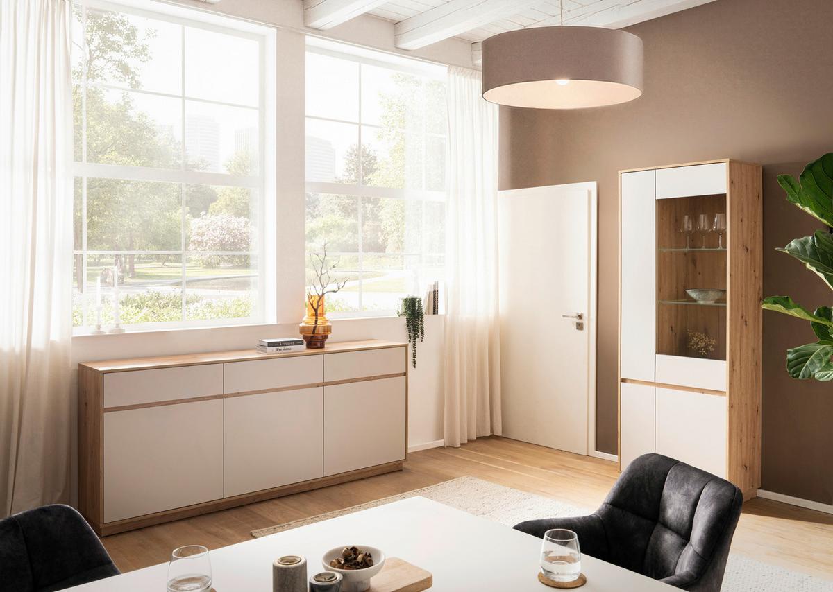 Sideboard Sonora Eiche Artisan B: 202cm - Kaschmir/Eiche Artisan, Design, Holzwerkstoff (202/89/40cm) - MID.YOU