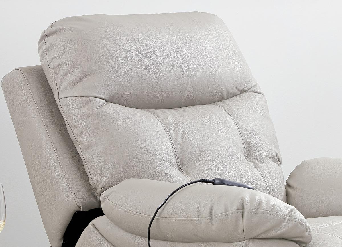 Relaxačné kreslo MARIO, sivá, kožený vzhľad - čierna/sivá, Konventionell, kov/textil (89/107-79/94-165cm) - James Wood