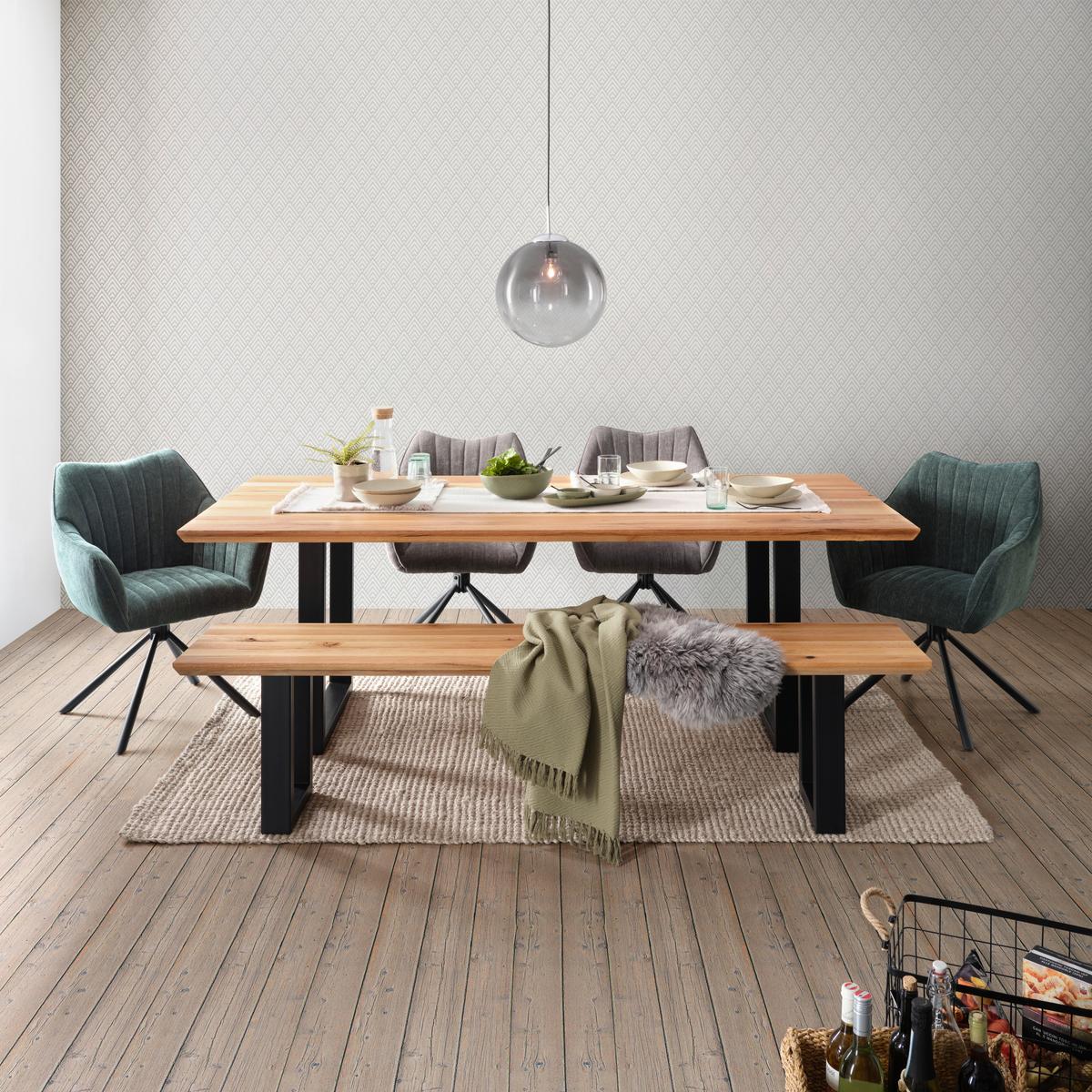 Židle s područkami Trient, šedá - šedá/černá, Moderní, kov/textil (62/87/65cm) - Premium Living