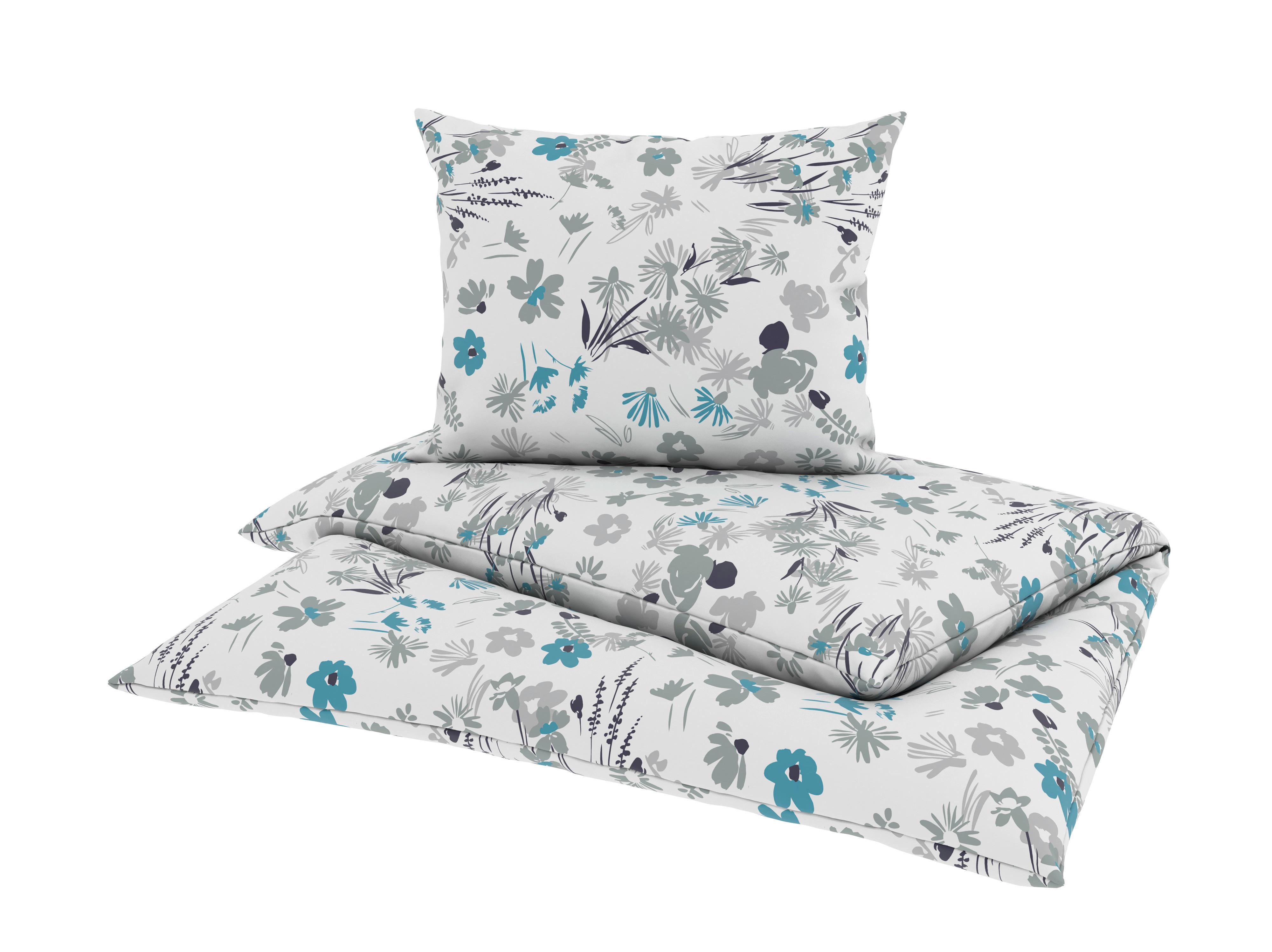 Bettwäsche Kopenhagen - Blau/Grau, MODERN, Textil - Luca Bessoni