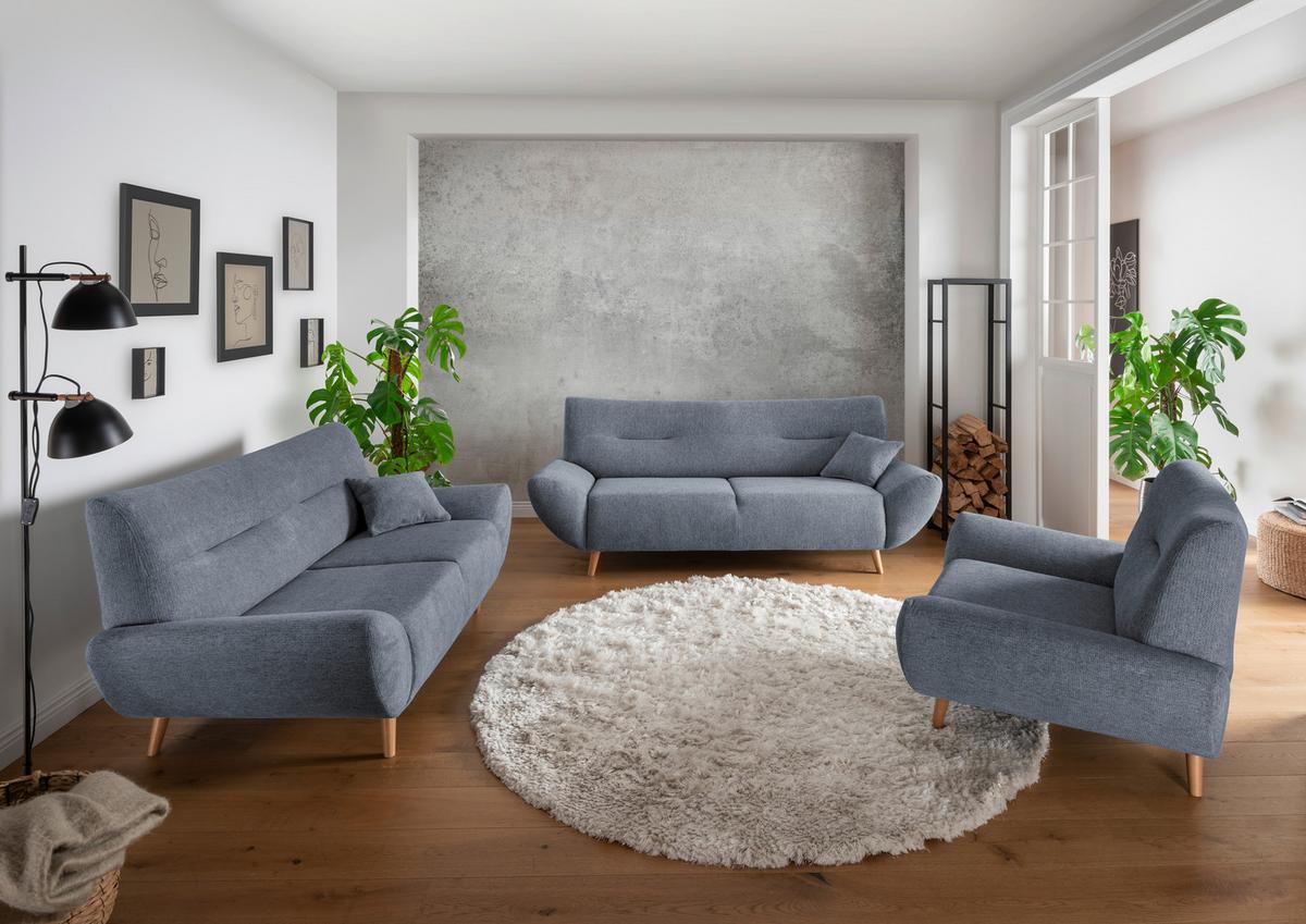 Sessel Drago Hellblau B/H/T: 111/81/90 cm - Wildeiche/Hellblau, MODERN, Holz/Textil (111/81/90cm) - MID.YOU