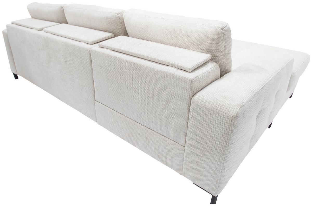 Ecksofa Bonito Beige, Schenkel: 255x176 cm - Beige/Schwarz, Design, Textil (260/176cm) - Livetastic