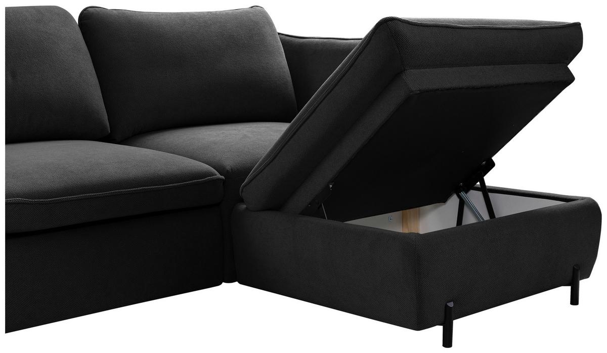 Ecksofa Baloo, Schwarz S: 262x178 cm - Schwarz, MODERN, Textil (262/178cm) - MID.YOU