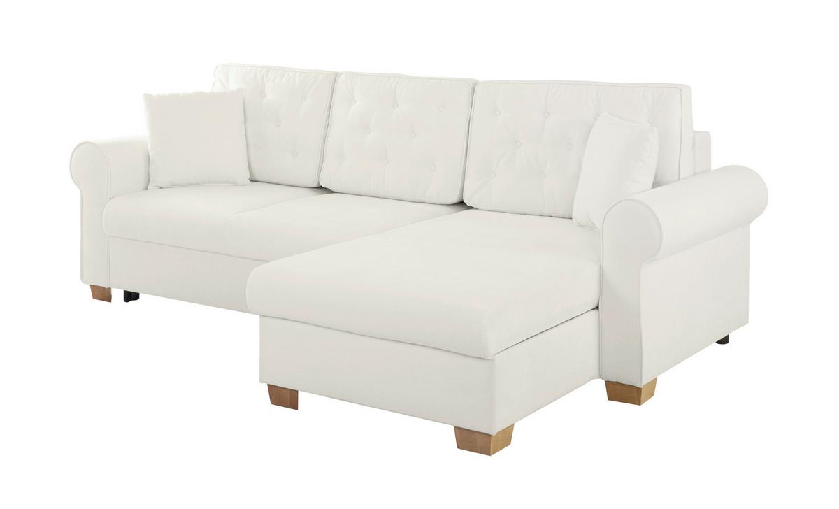 Ecksofa Arles Hellgrau 80 S: 266x161 Cm - Buchefarben/Hellgrau, Design, Textil (266/161cm) - MID.YOU