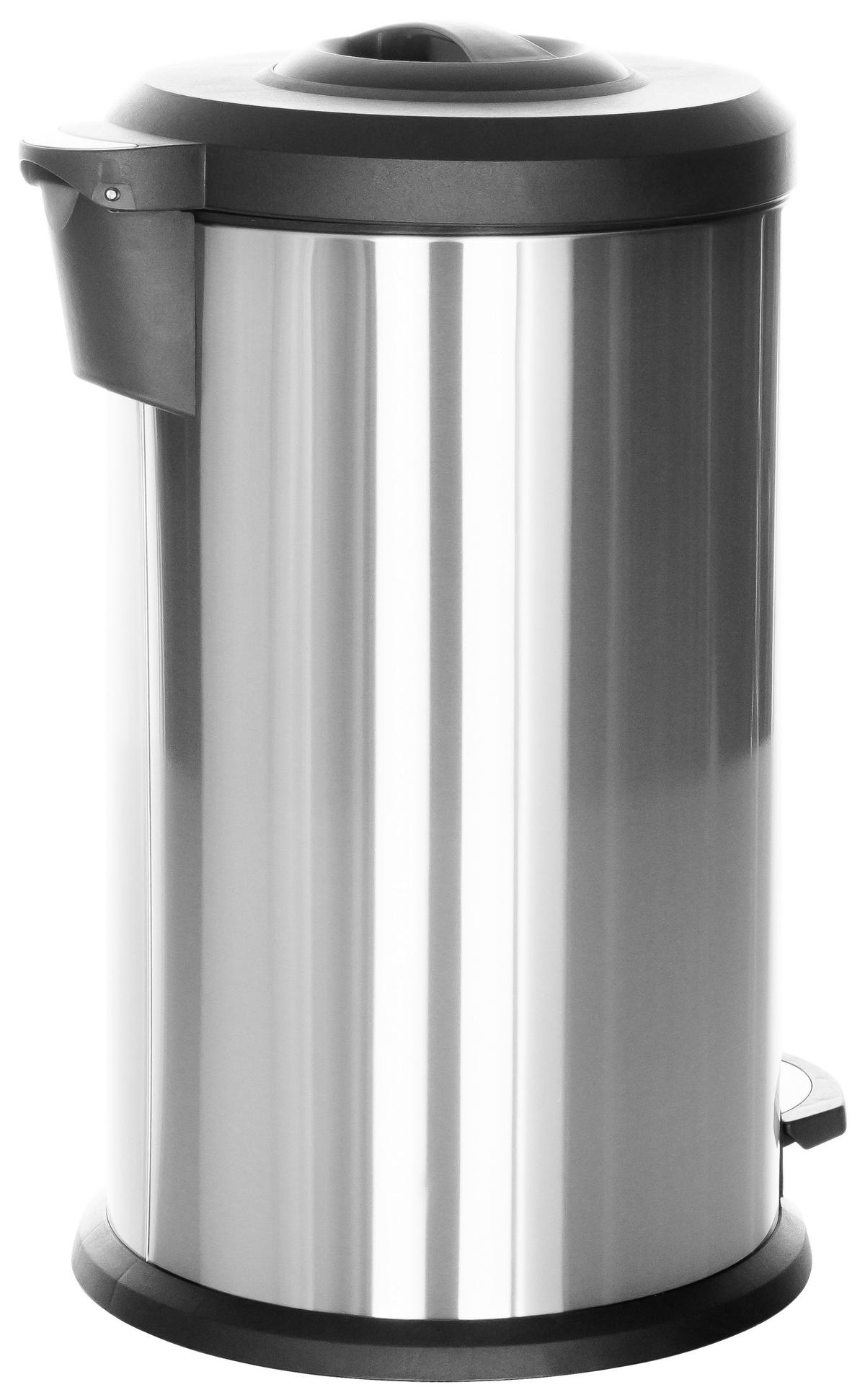 Abfallsammler Clean X - Silberfarben/Schwarz, Basics, Kunststoff/Metall (38/62-96/38cm) - MID.YOU