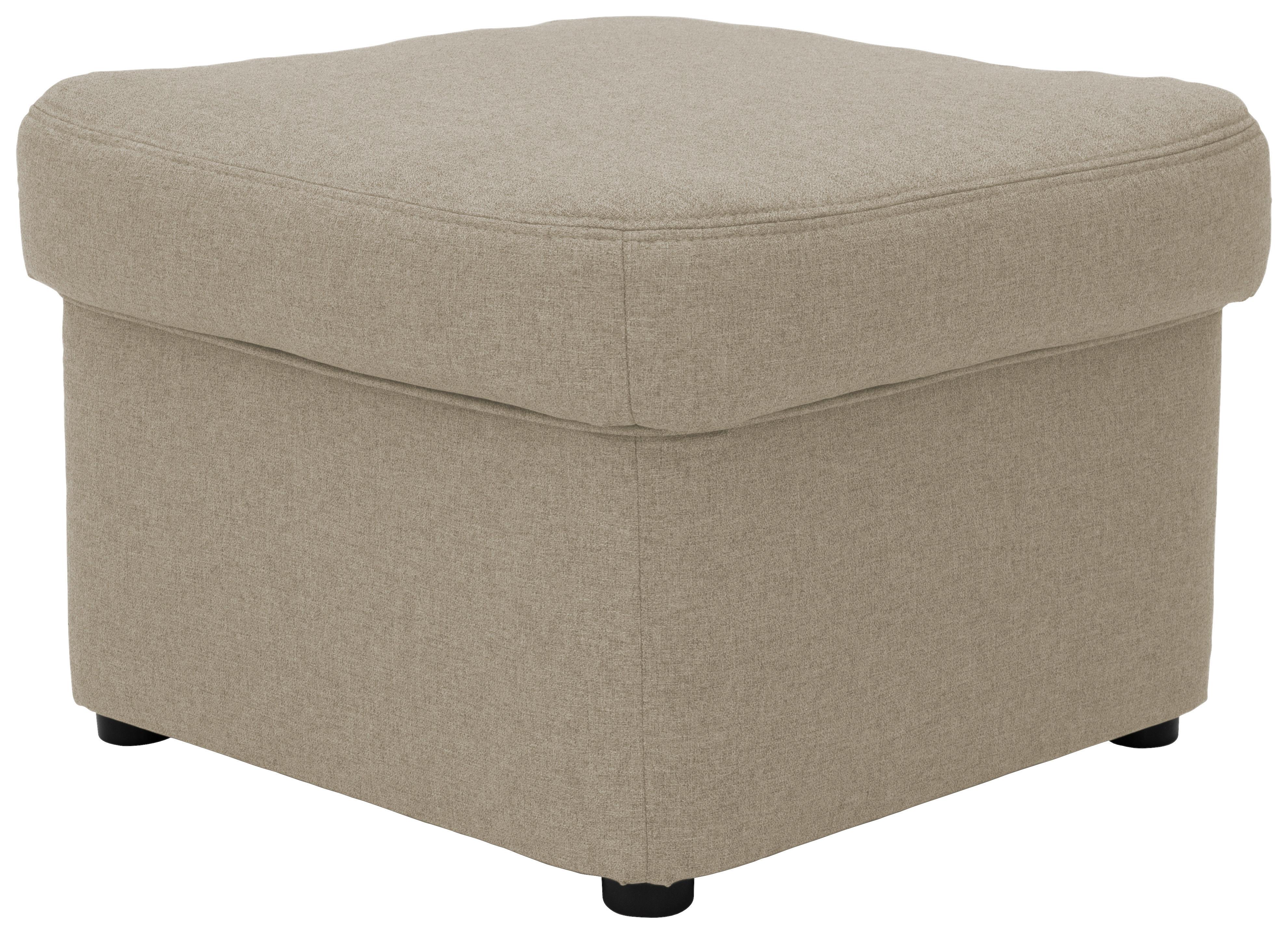Polsterhocker Papenberg Schlammf. Webstoff H: 40 Cm - Schlammfarben/Schwarz, KONVENTIONELL, Textil (60/40/60cm) - MID.YOU