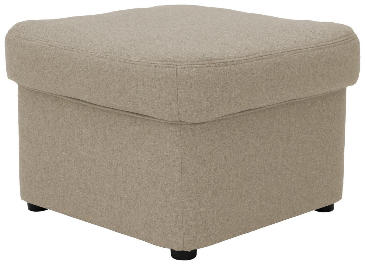Polsterhocker Papenberg Schlammf. Webstoff H: 40 Cm - Schlammfarben/Schwarz, KONVENTIONELL, Textil (60/40/60cm) - MID.YOU