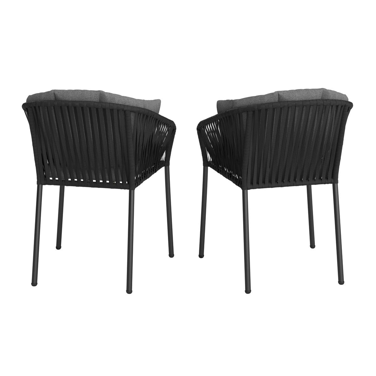 Sada záhradných křesel LEO - tmavě šedá/antracitová, Moderní, kov (59/78/61cm) - Bessagi Garden