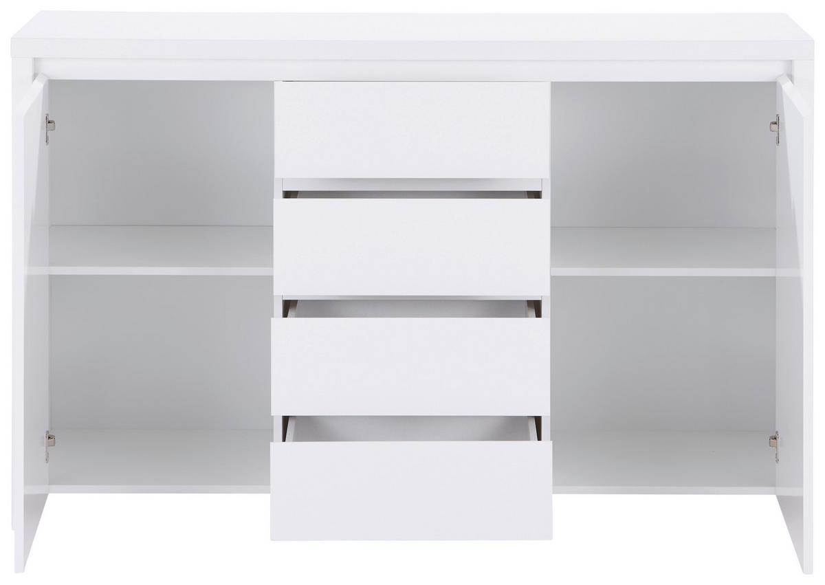 Kommode B: 143 cm Mit 2 Türen Larios, Weiß - Weiß, MODERN, Holzwerkstoff (143/91/40cm)