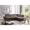 Ecksofa Lugano Mikrofaser Dunkelbraun 248x208 - Chromfarben/Dunkelbraun, Design, Textil (248/208cm) - Livetastic