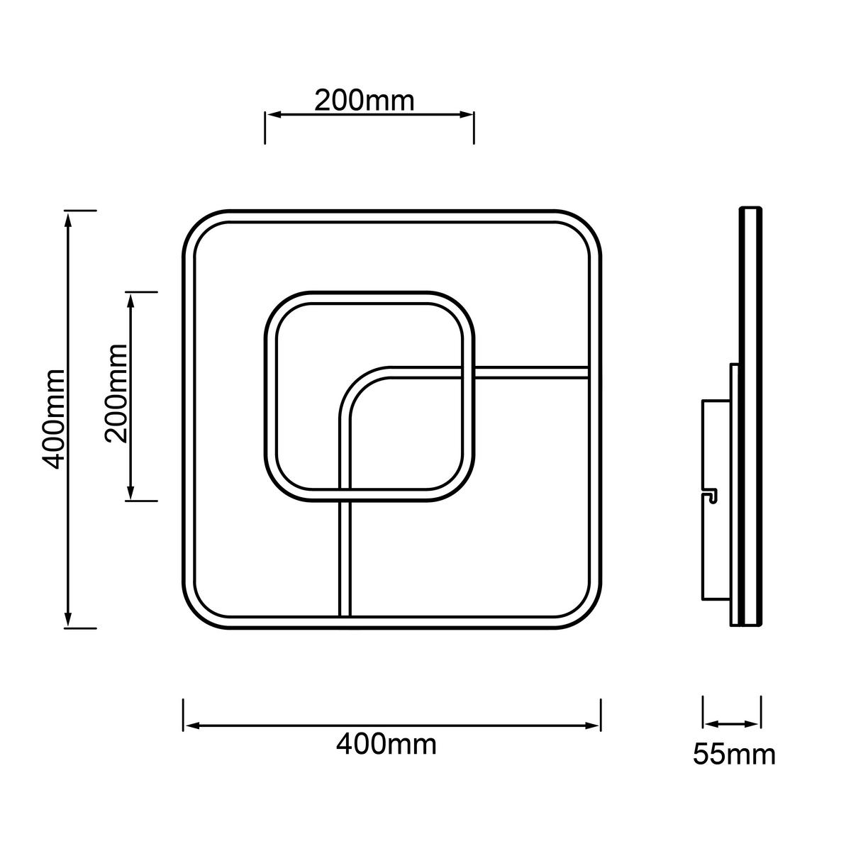 Led-deckenleuchte Merapi L: 40,4 Cm, 1-Flammig - Schwarz/Weiß, Design, Kunststoff/Metall (5,6/40,4/40,4cm) - Brilliant