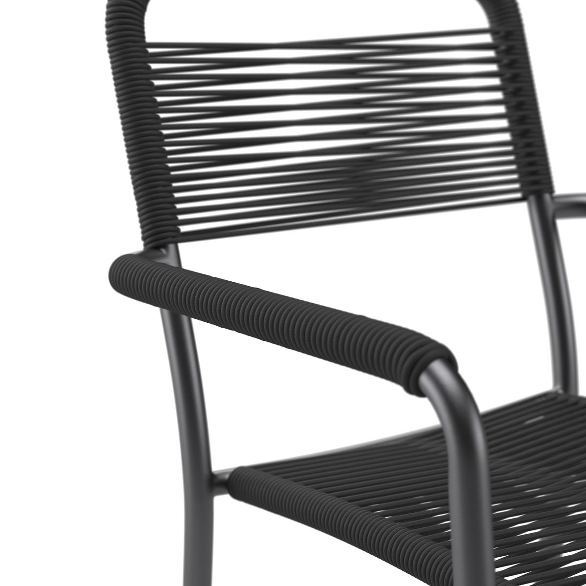 Gartensessel Nele - Dunkelgrau/Grau, MODERN, Textil/Metall (50/44/44cm) - Beldano