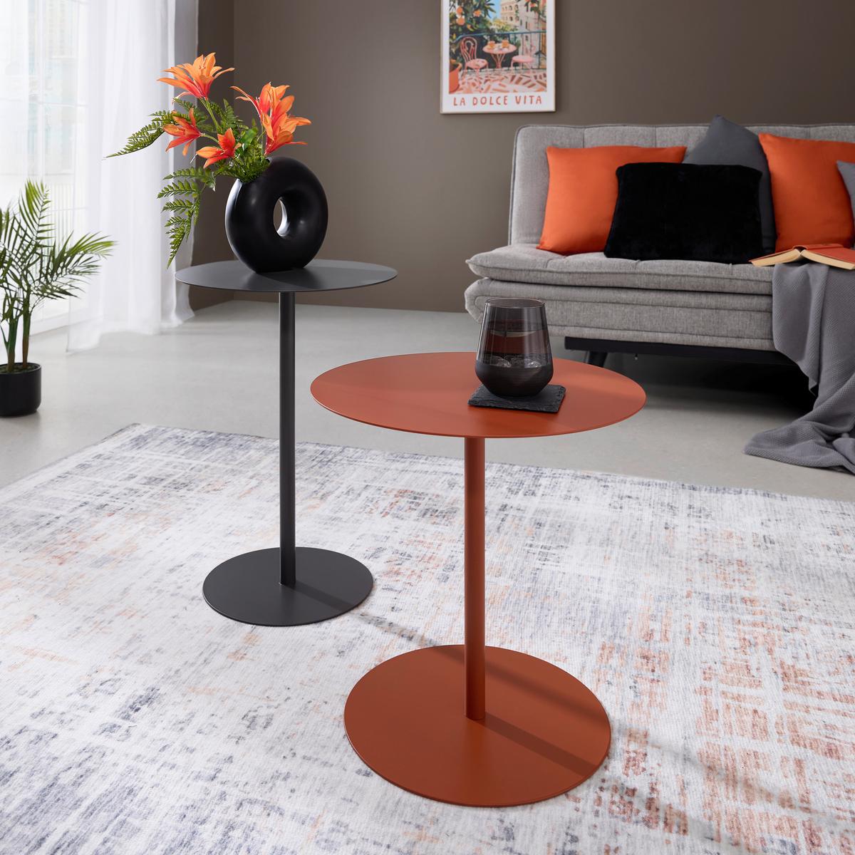 ODKLÁDACÍ STOLEK ROD - oranžová, Moderní, kov (40/43/40cm) - Mömax