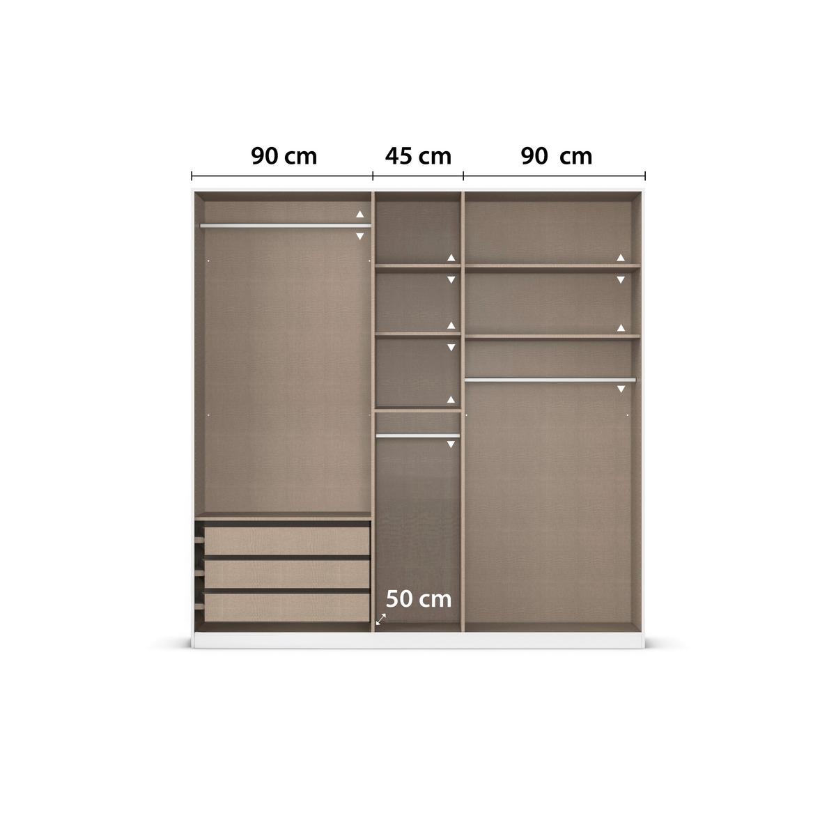 Kleiderschrank Safari B: 226 cm - Champagner/Eiche Artisan, KONVENTIONELL, Holzwerkstoff (226/210/54cm)