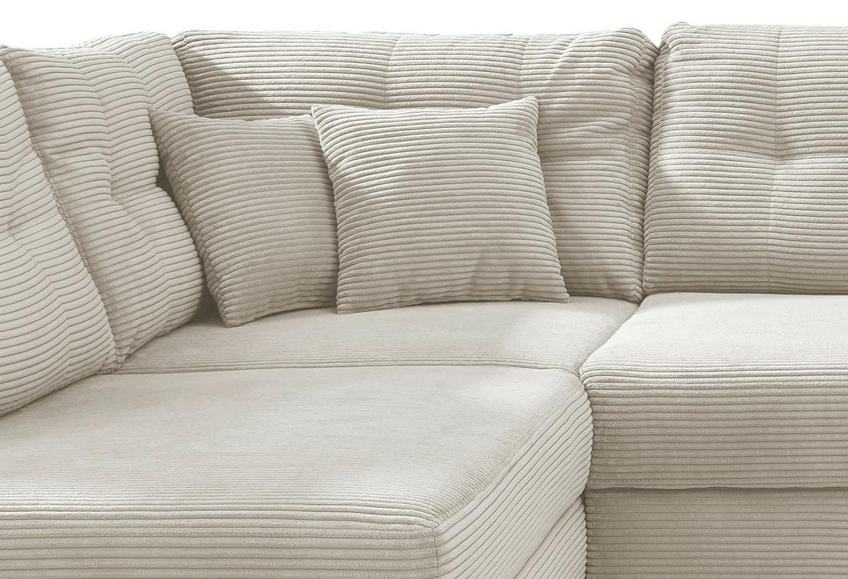 Wohnlandschaft Brizzini Mit Schlaffunktion, Beige - Beige/Naturfarben, MODERN, Textil (206/338-352/176cm) - Livetastic