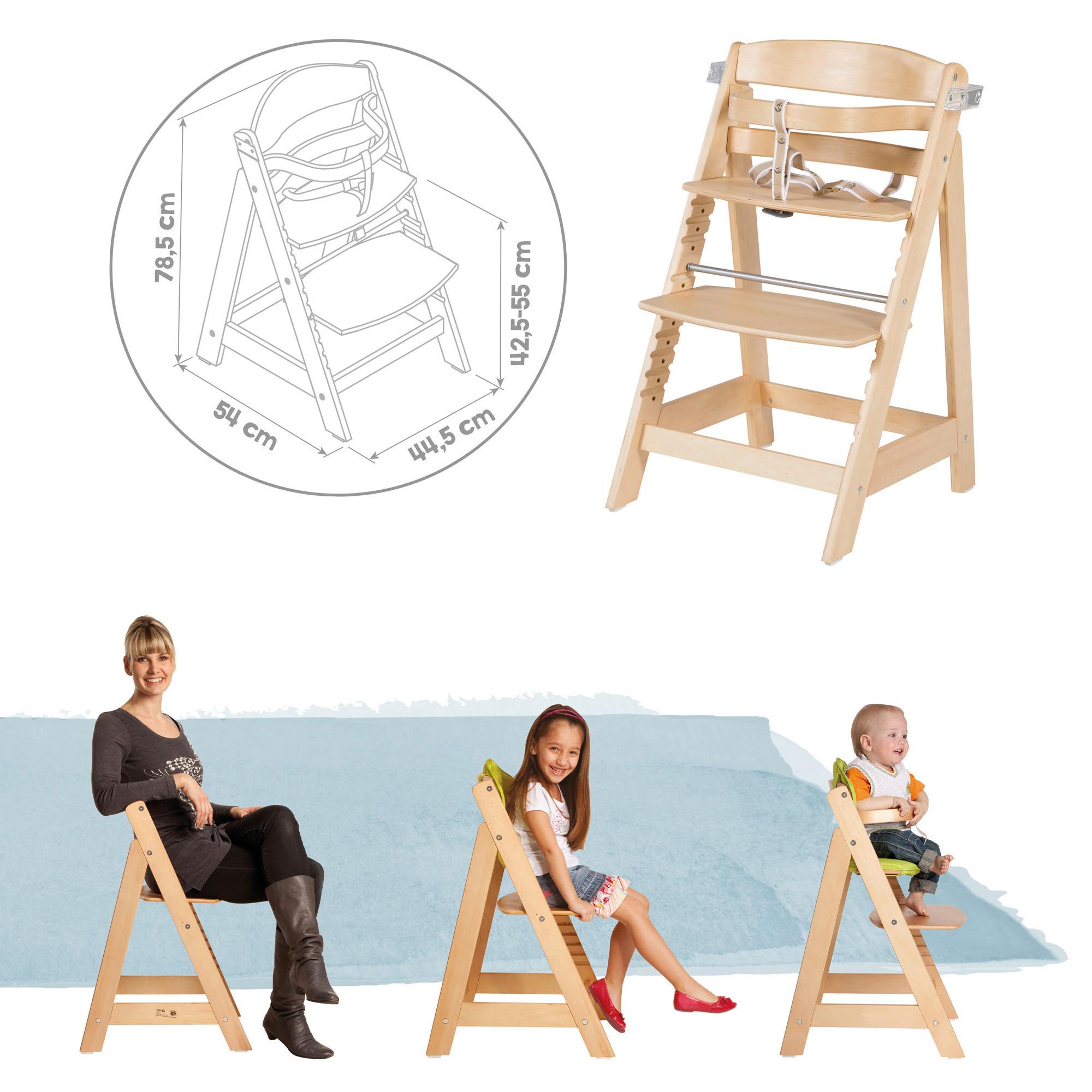 DETSKÁ JEDÁLENSKÁ STOLIČKA SIT UP CLICK & FUN - prírodná farba, Konventionell, kompozitné drevo (50/80/54cm)