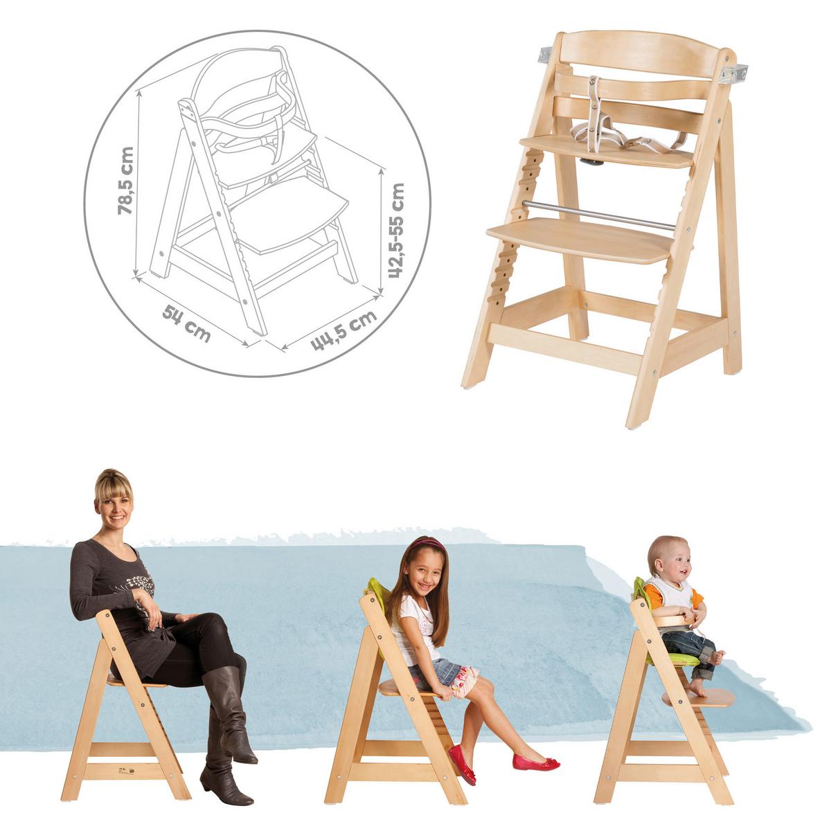 VYSOKÁ ŽIDLE SIT UP CLICK & FUN - přírodní barvy, Konvenční, kompozitní dřevo (50/80/54cm)
