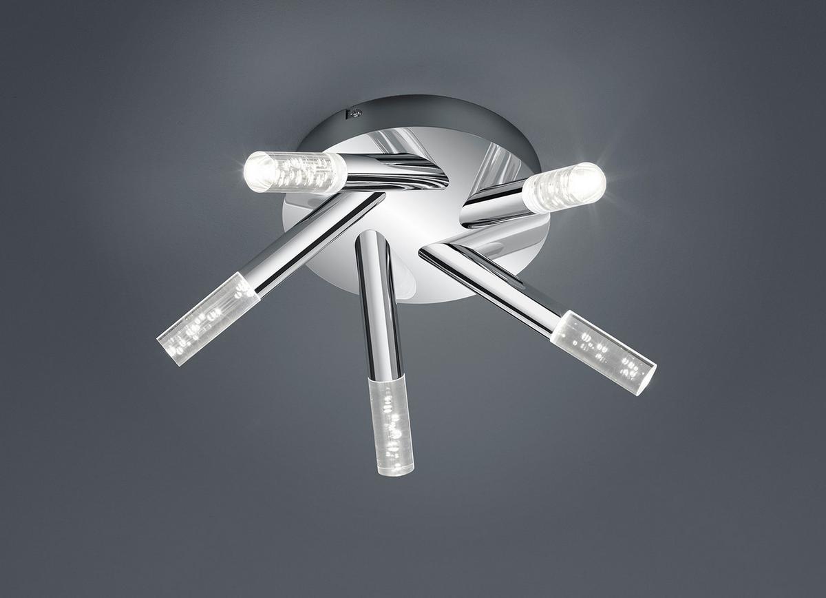 Bad-deckenleuchte Bolsa Ip44 Klar/chromfarben 5-Flammig - Klar/Chromfarben, Design, Kunststoff/Metall (41,5/16,5cm) - Trio Leuchten