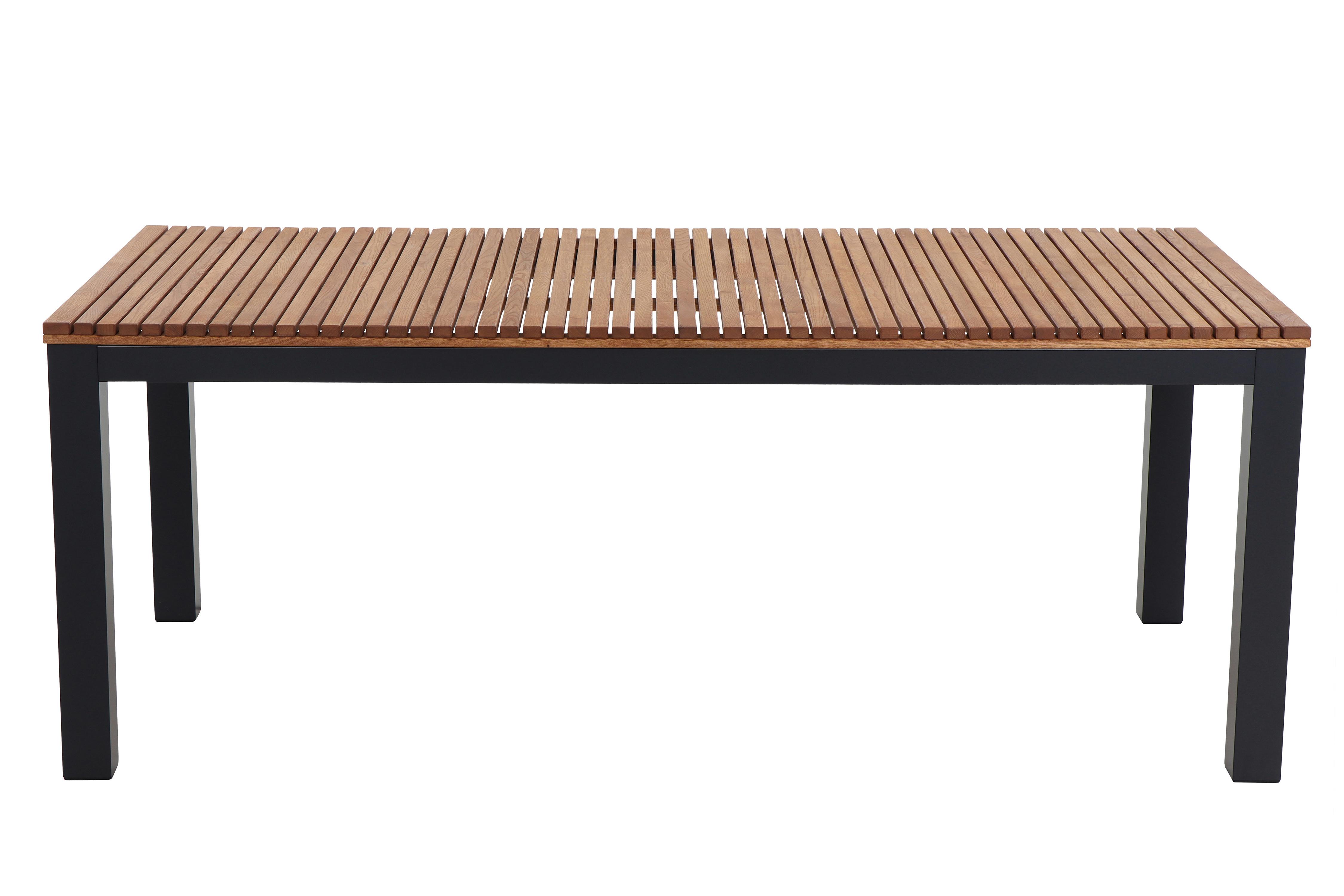 Gartentisch Robinienholz /Metall L 220 cm - Anthrazit/Robinienfarben, KONVENTIONELL, Holz/Metall (220/100/76cm) - Siena Garden