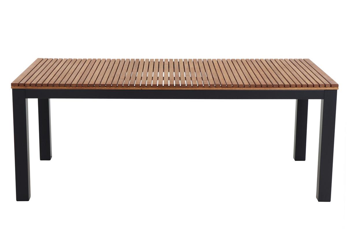 Gartentisch Robinienholz /Metall L 220 cm - Anthrazit/Robinienfarben, KONVENTIONELL, Holz/Metall (220/100/76cm) - Siena Garden