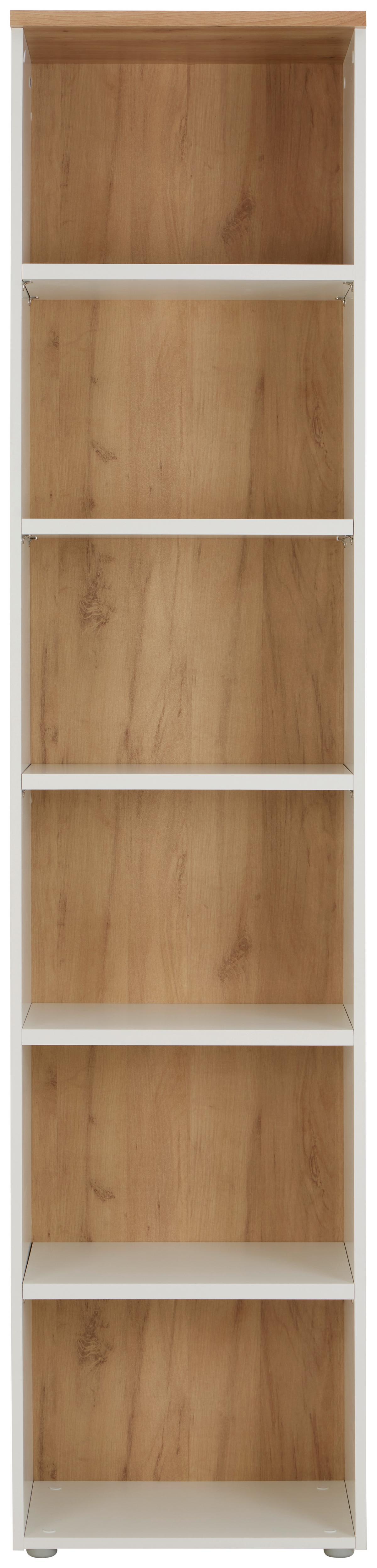 Aktenregal Kontor Weiss/eiche Dekor B: 50 Cm - Eichefarben/Weiß, MODERN, Holzwerkstoff (50/220/38cm)