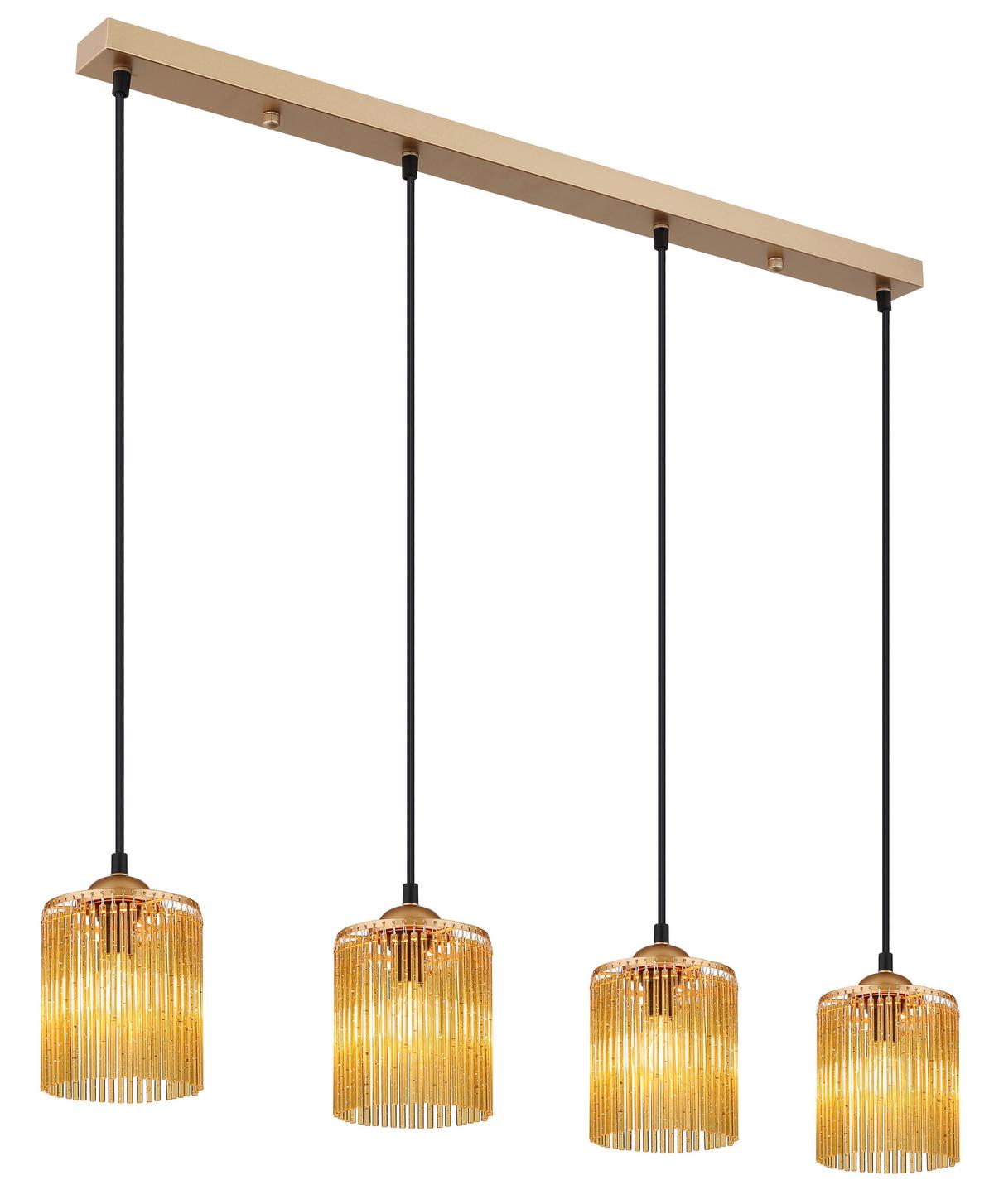 Hängeleuchte Exkl. E14, 40w - Goldfarben/Schwarz, Design, Kunststoff/Metall (87/12/133cm) - Globo