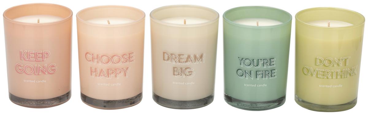 Svíčka ve skle Libella, ca. 50 hodin - šedá/pink, Moderní, sklo (8/10,6cm) - Modern Living