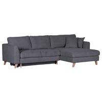 Ecksofa Rimini Dunkelgrau S: 271x165 cm - Dunkelgrau/Buchefarben, Design, Textil (271/165cm) - MID.YOU