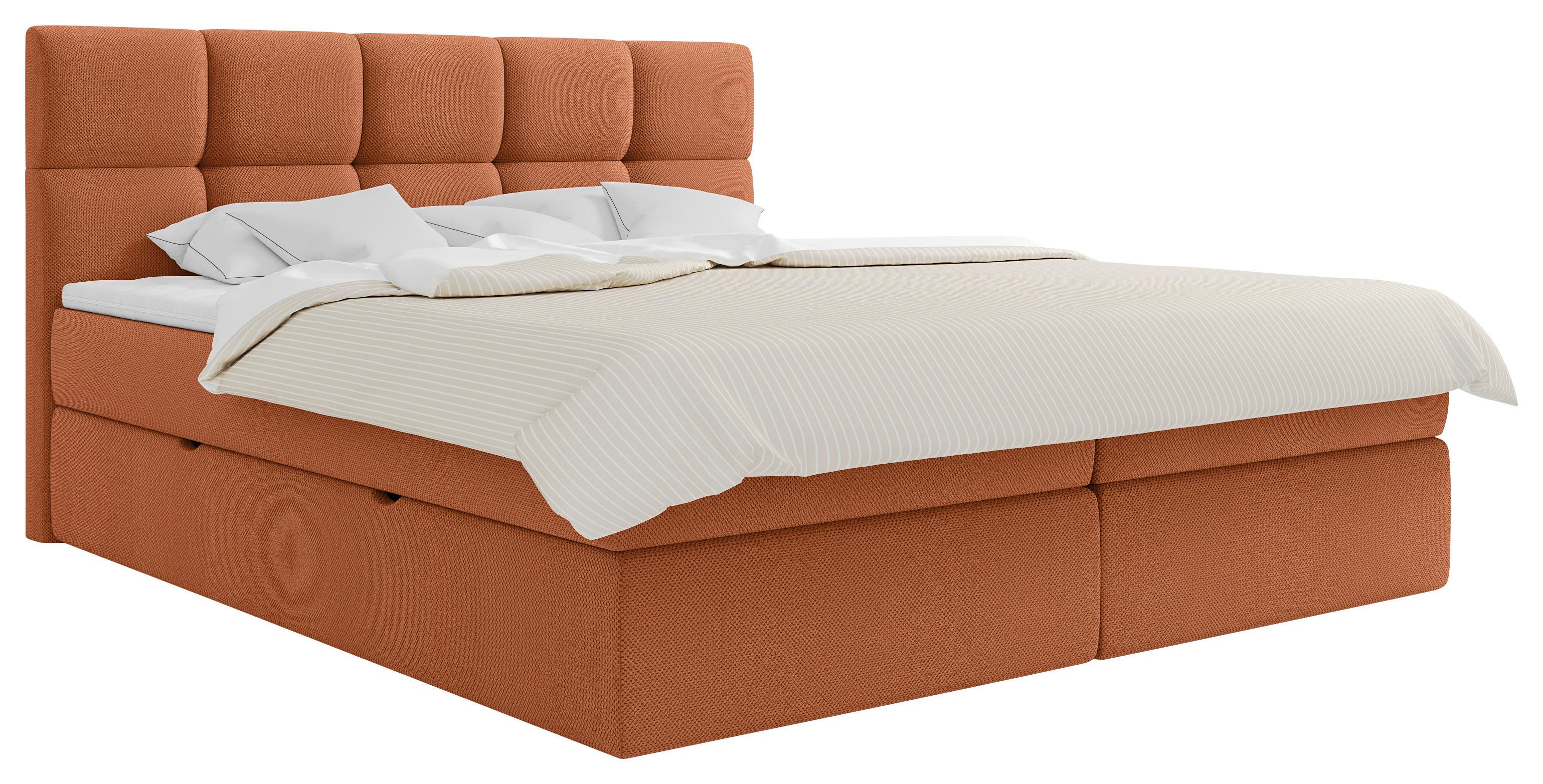 Boxbett Lorie Ii - Rostfarben/Schwarz, MODERN, Holz/Holzwerkstoff (180/220cm) - MID.YOU