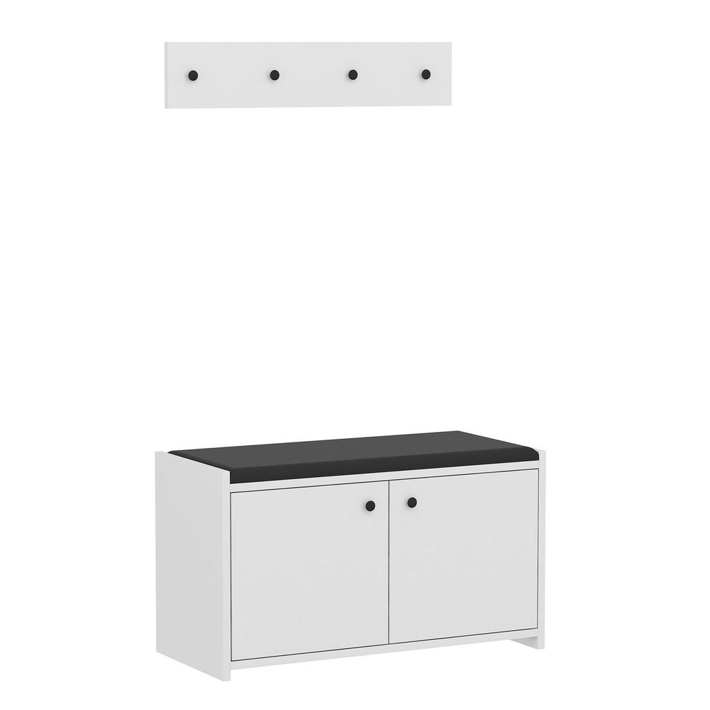 Garderobe Zen 2-teilig Weiß B: 80 Cm