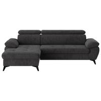Ecksofa mit Bettkasten Hudson 100x261 cm Dunkelgrau - Schlammfarben/Dunkelgrau, Textil (166/261cm) - MID.YOU