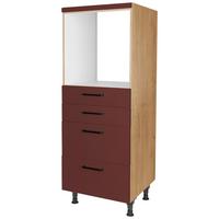 Geräteumbauschrank Easytouch - Eichefarben/Rot, MODERN, Holzwerkstoff (60/168/58cm) - Nobilia