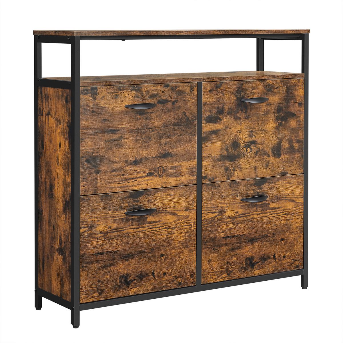 VÝKLOPNA SKTINKA NA TOPÁNKY MDF: VINTAGE - čierna/tmavohnedá, Trend, kov/kompozitné drevo (98,3/96,5/30cm) - MID.YOU