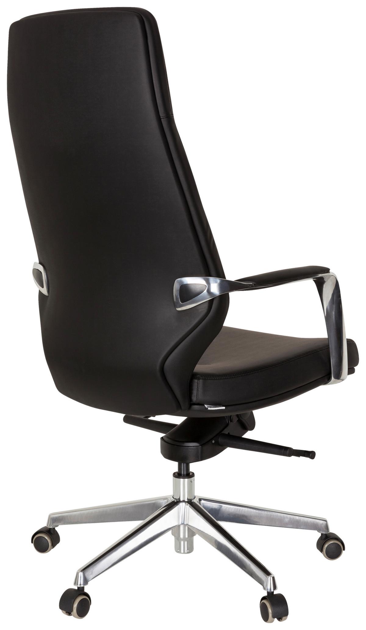 Chefsessel Velvet Schwarz Bis 120 Kg - Silberfarben/Schwarz, Basics, Kunststoff/Textil (63/133/65cm) - MID.YOU