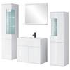 Badezimmer Narobi Weiß B: 120,4 cm - Weiß Hochglanz/Weiß, Trend, Glas/Keramik (120,4cm) - P & B