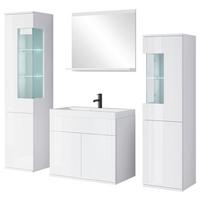 Badezimmer Narobi Weiß B: 120,4 cm - Weiß Hochglanz/Weiß, Trend, Glas/Keramik (120,4cm) - P & B