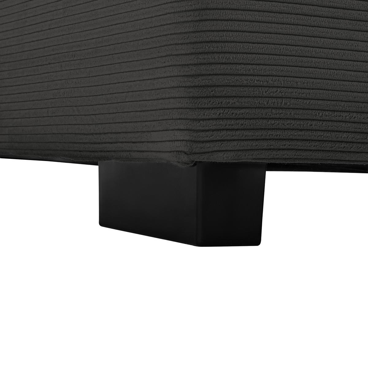 Rohová sedačka PEDRO, levá, antracitová - černá/antracitová, Moderní, textil/plast (190/300cm) - Mömax