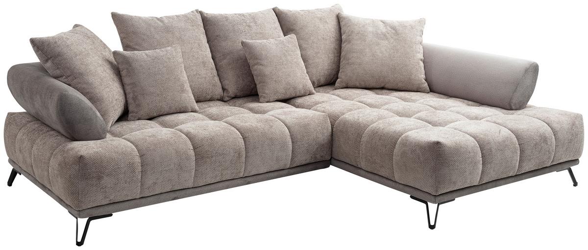 LARGO, pravá, sivohnedá, potreba šírky dverí 90 cm - čierna/taupe, Modern, kov/textil (262/184cm)