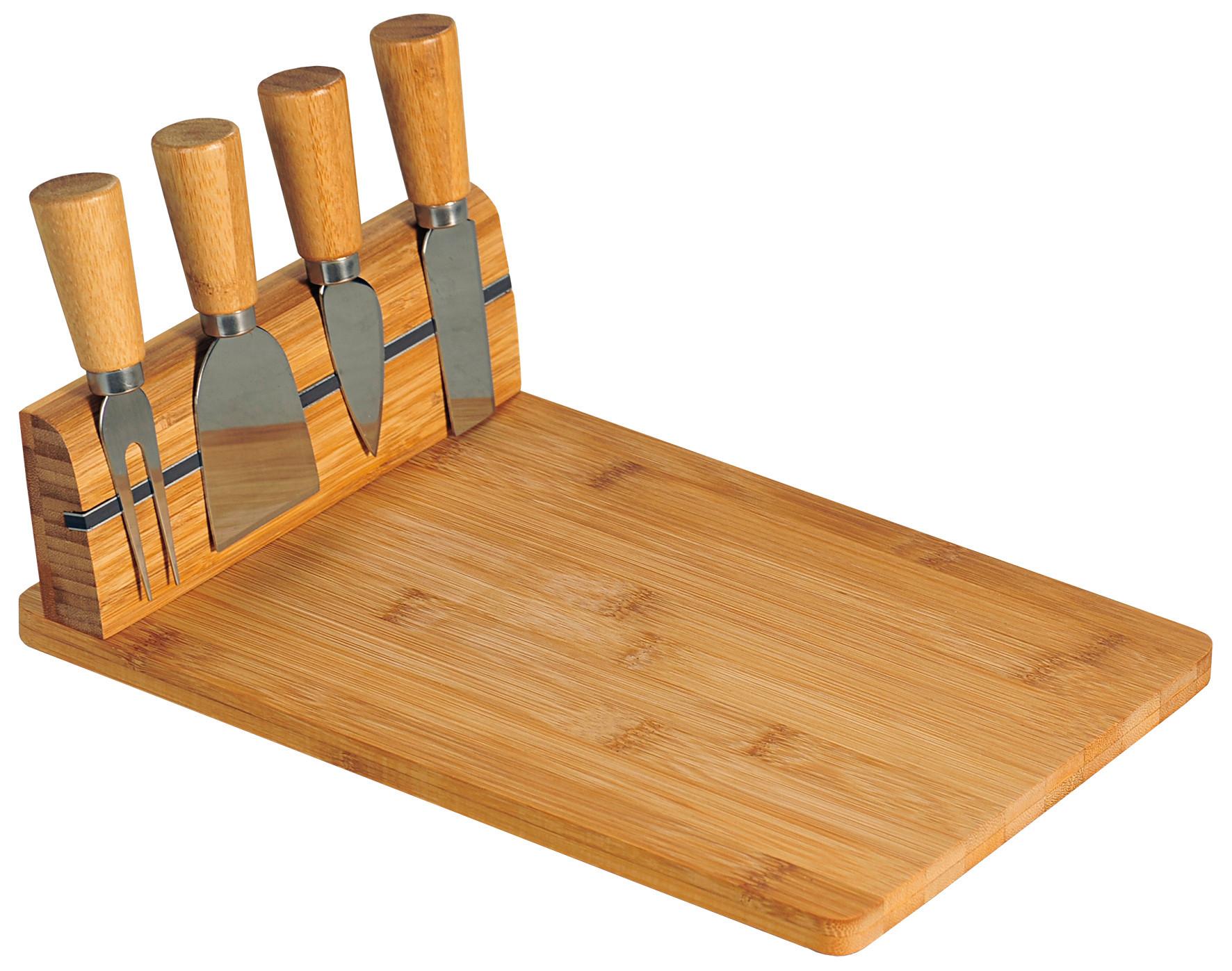 Schneidebrett-Set aus Holz Mit Käsebesteck L/B: ca. 30/20 cm - Braun, MODERN, Holz (30/20/8cm) - Kesper