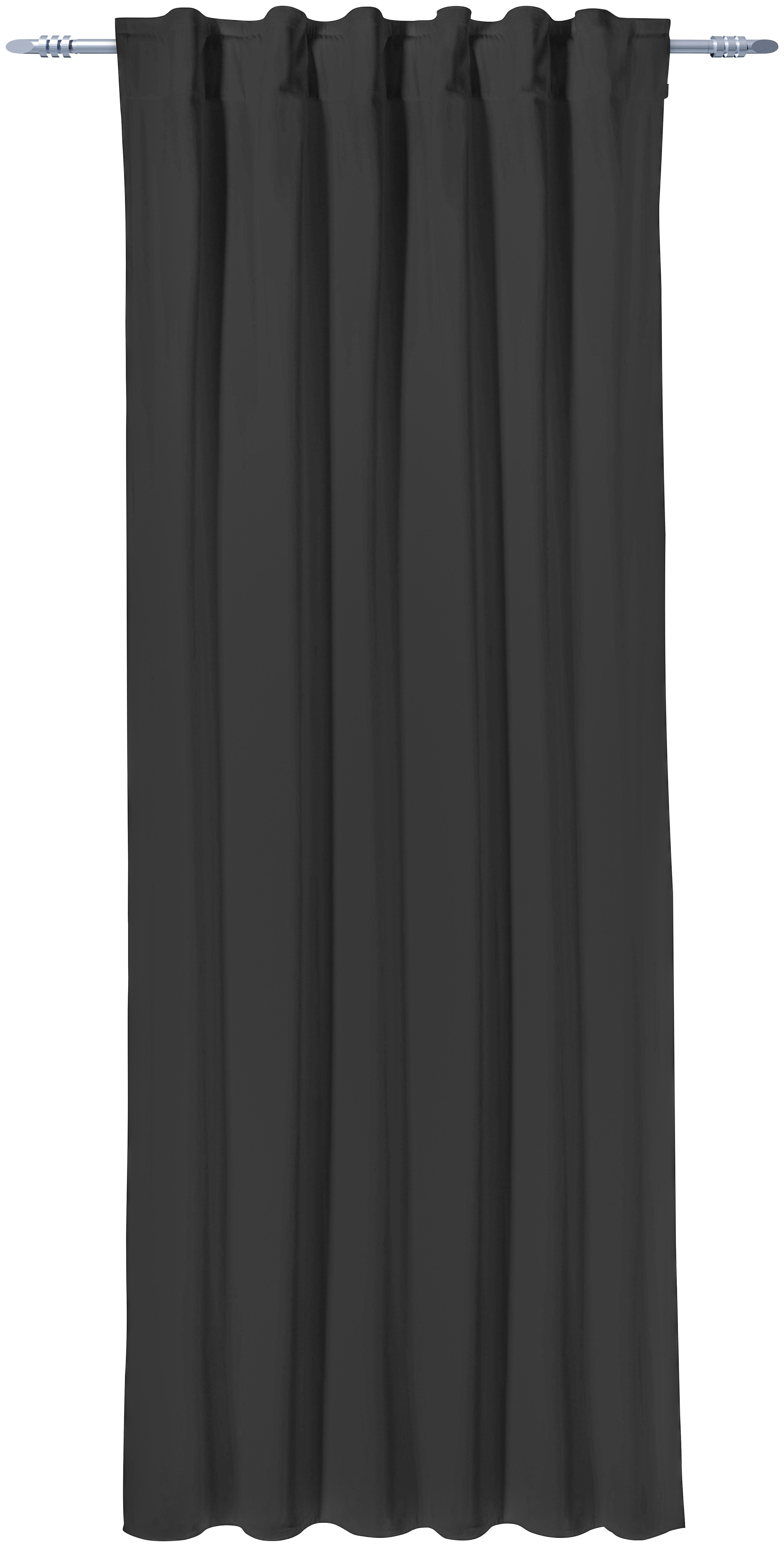 Verdunklungsvorhang mit Universalband Nino 135x245 cm - Schwarz, ROMANTIK / LANDHAUS, Textil (135/245cm) - James Wood