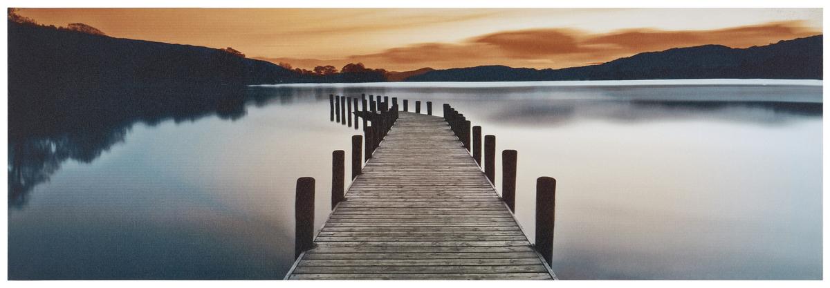 Leinwandbild Mila Versch. Multicolor 90x30 cm - Sandfarben/Multicolor, KONVENTIONELL, Holz/Textil (30/90/1,8cm) - Luca Bessoni