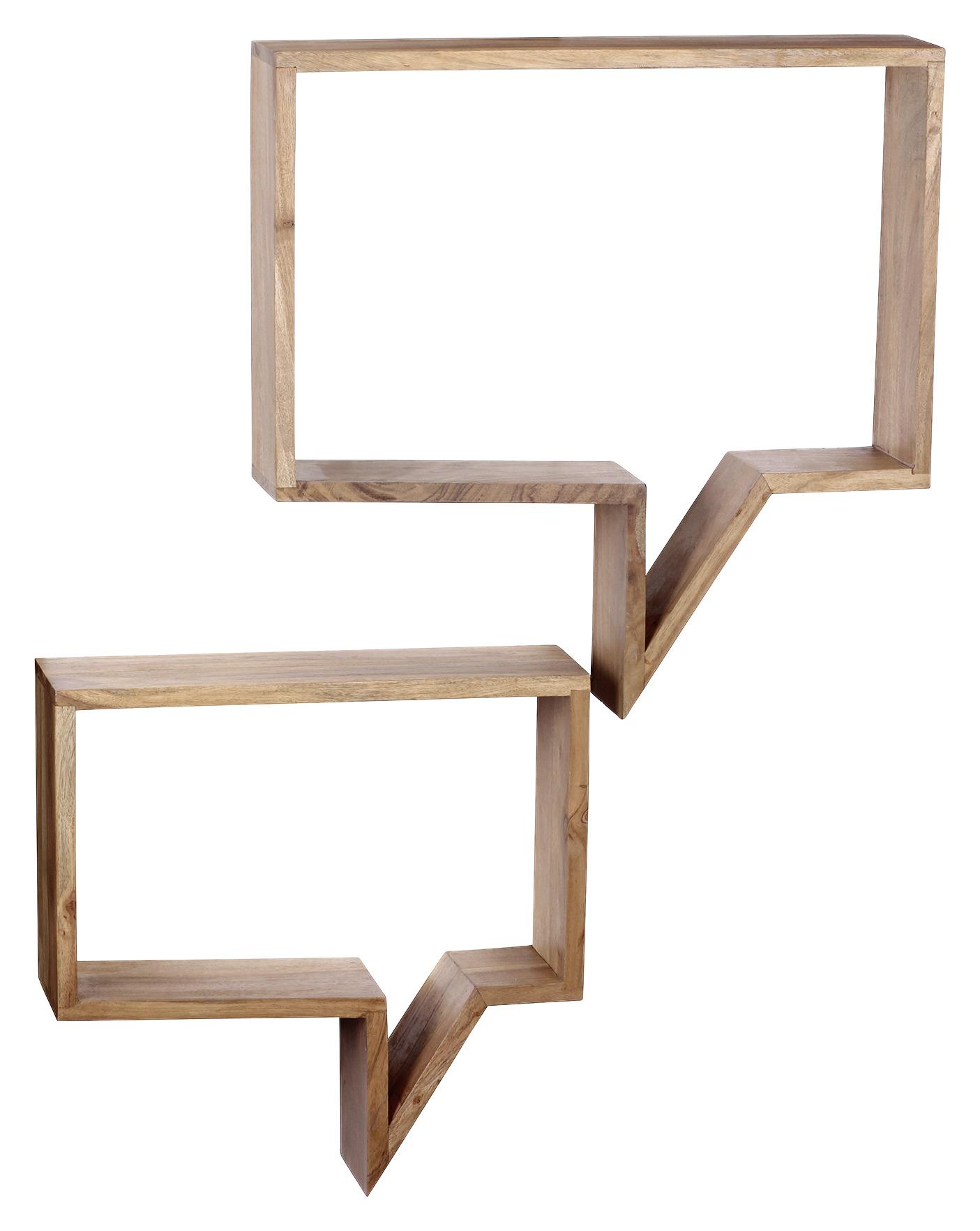 Nástenný regál MUMBAI akácia - Modern, drevo (50/49/13cm) - MID.YOU