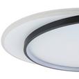 LED-Deckenleuchte Rosalia L: 55 cm Rund - Schwarz/Weiß, MODERN, Kunststoff/Metall (55/48,5/6cm) - Luca Bessoni