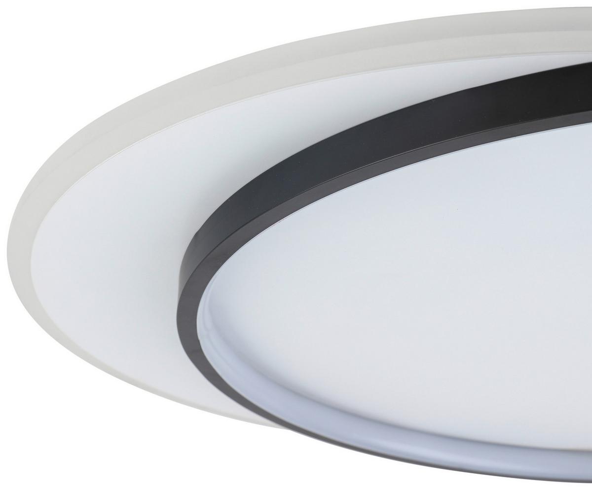 LED-Deckenleuchte Rosalia L: 55 cm Rund - Schwarz/Weiß, MODERN, Kunststoff/Metall (55/48,5/6cm) - Luca Bessoni