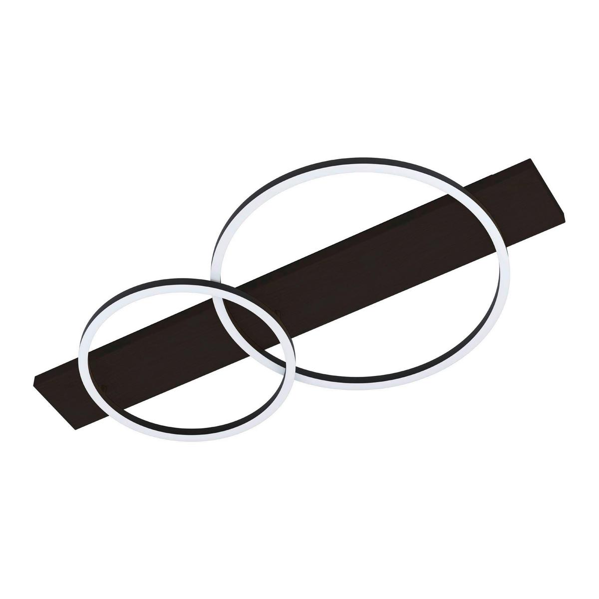 Led-deckenleuchte 33487* Boyal 1 - Schwarz/Weiß, Design, Holz/Kunststoff (78/40/9cm) - Eglo