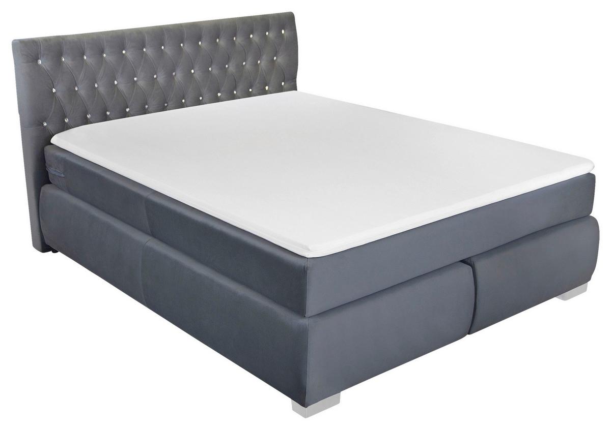 Boxspringbett Rumba Inkl. Matratze 160x200 - Platinfarben, Basics, Textil (160/200cm) - Livetastic