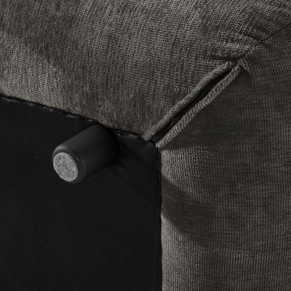 Hocker Be Fluffy - Anthrazit/Schwarz, MODERN, Textil (112/46/65cm) - Trendmanufaktur