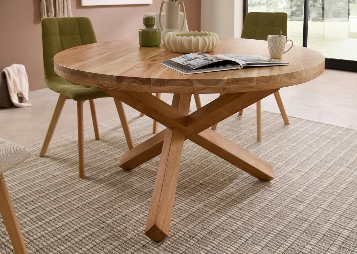 Esstisch Ace Akaziefarben, L: 130 cm - Akaziefarben, MODERN, Holz (130/130/76cm) - Livetastic